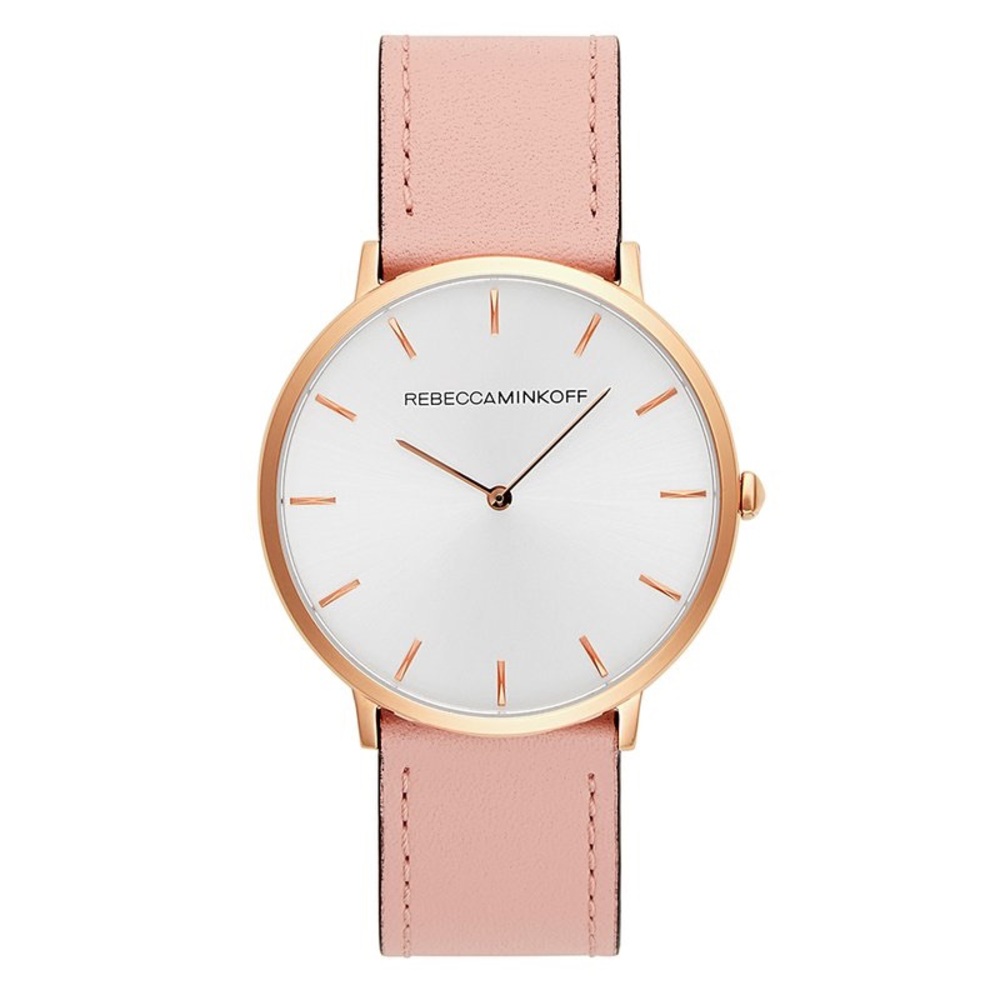 RebeccaMinkoff Major Rose Gold Blush Strap Watch